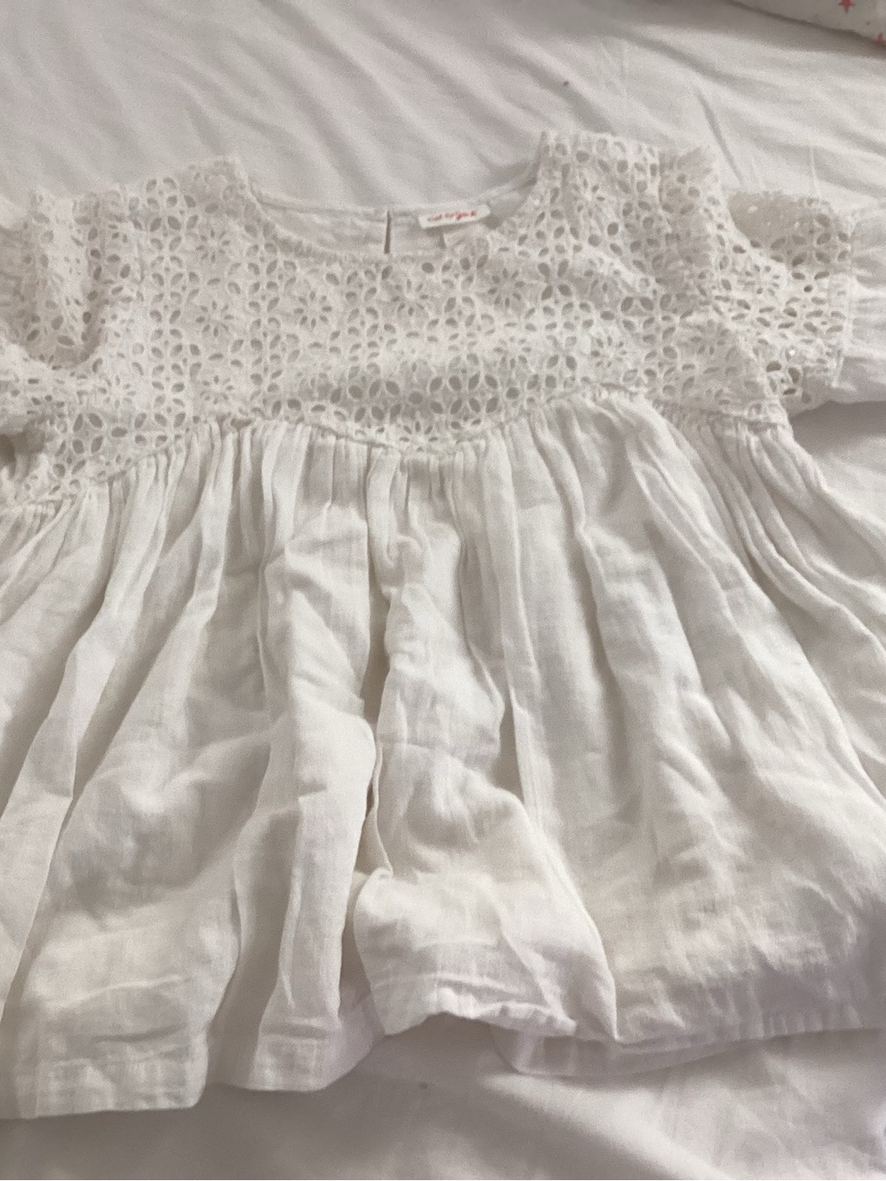 Cat & Jack White Eyelet Baby Top